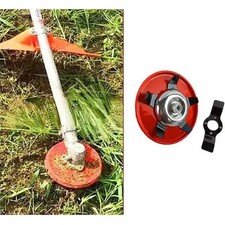Universal Weed Brush Cutter Head - 15cm Dual-Blade with Rust-Resistant Wheel