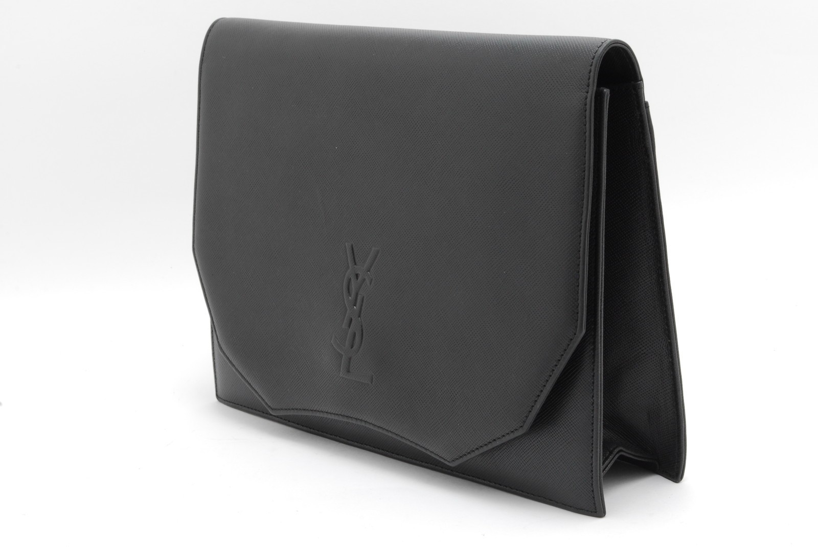 Borsa s pochette Yves Saint Laurent pelle nera pelle di vitello YSL autentica