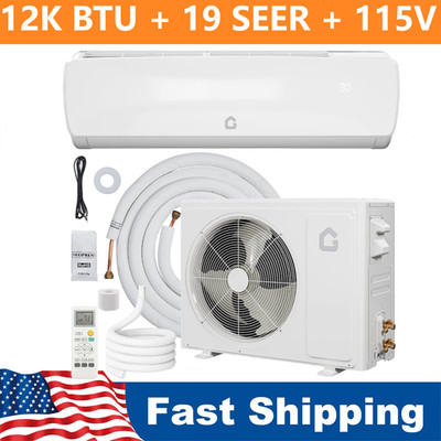 12000 BTU Ductless Mini Split Air Conditioner 19 SEER Inverter AC Unit 115V +Kit