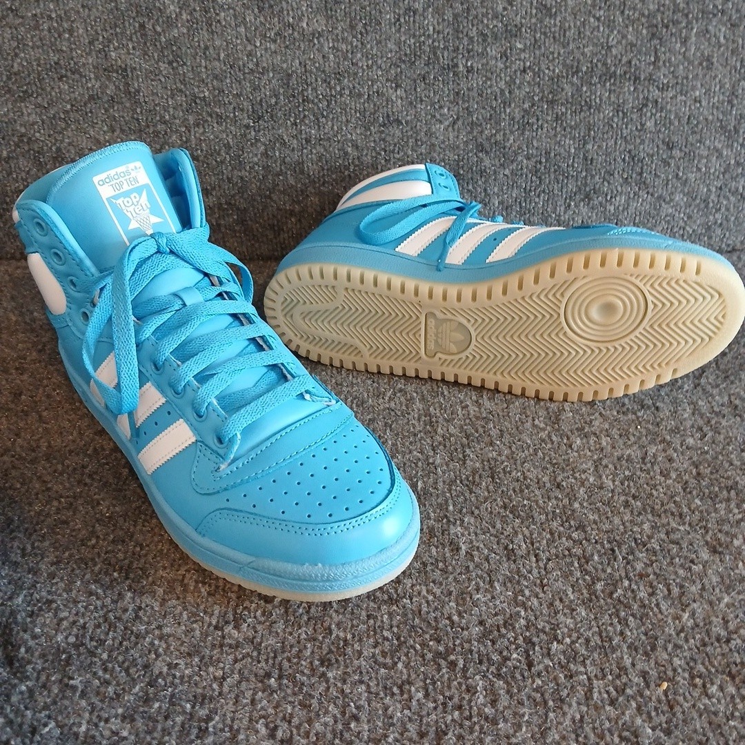 Adidas Originals Top Ten Hi Sky Rush UNC Blue Leather Shoes Men's Size 8-14