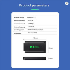 USB 3.0 WiFi Adapter 1300Mbps Wireless Receiver Transmitter Bluetooth 4.2 Networ