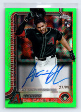 Adrian Del Castillo 2025 Topps Chrome Green Logofractor Auto /99 Diamondbacks