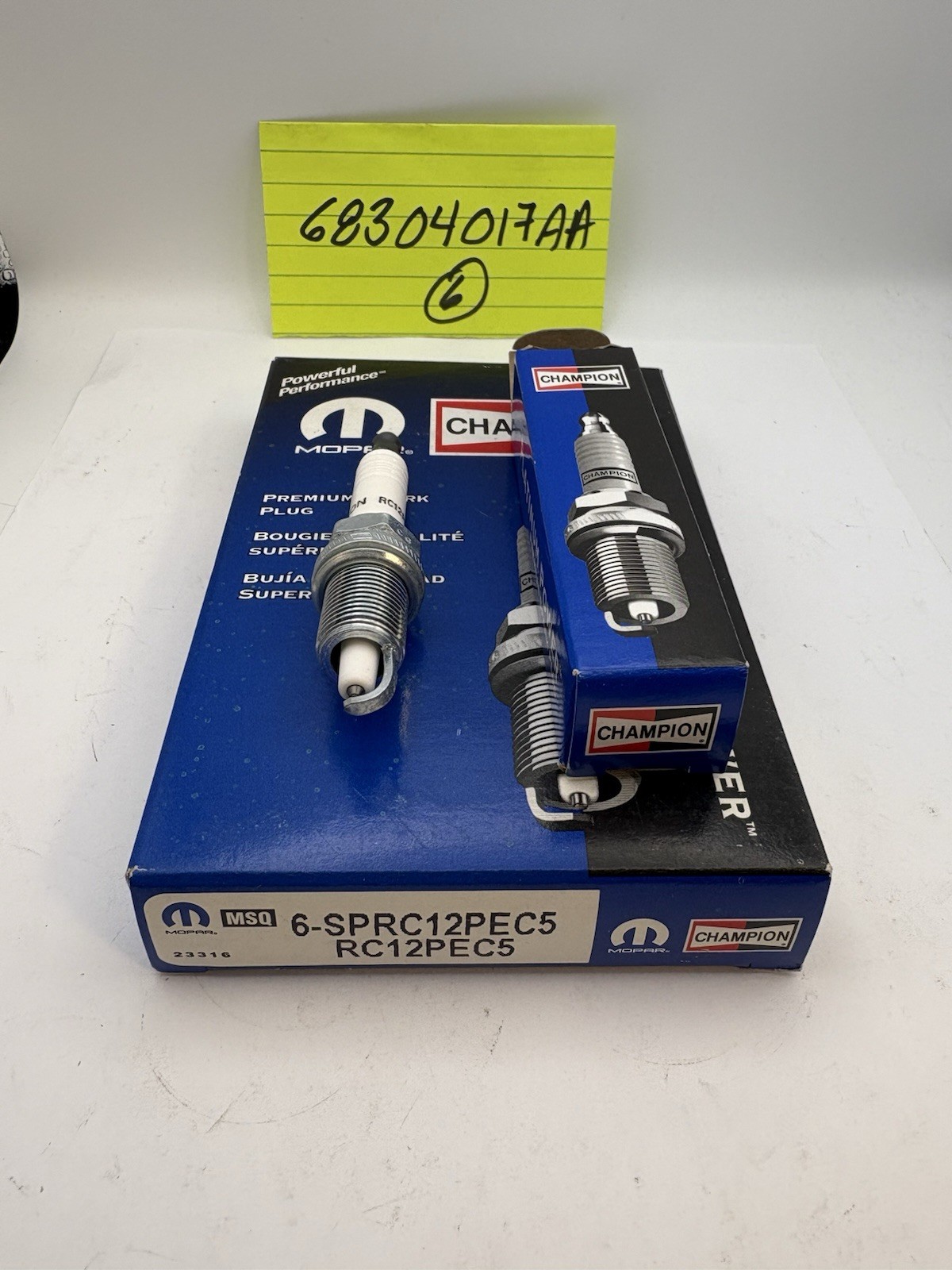 SET OF 6 OEM Mopar SPRC12PEC5 RC12PEC5 Spark Plugs  Chrysler Dodge 68304017AA