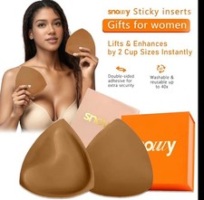 Snowy Sticky Bra Inserts Triangle Brown Lifts Enhances Washable Reusable