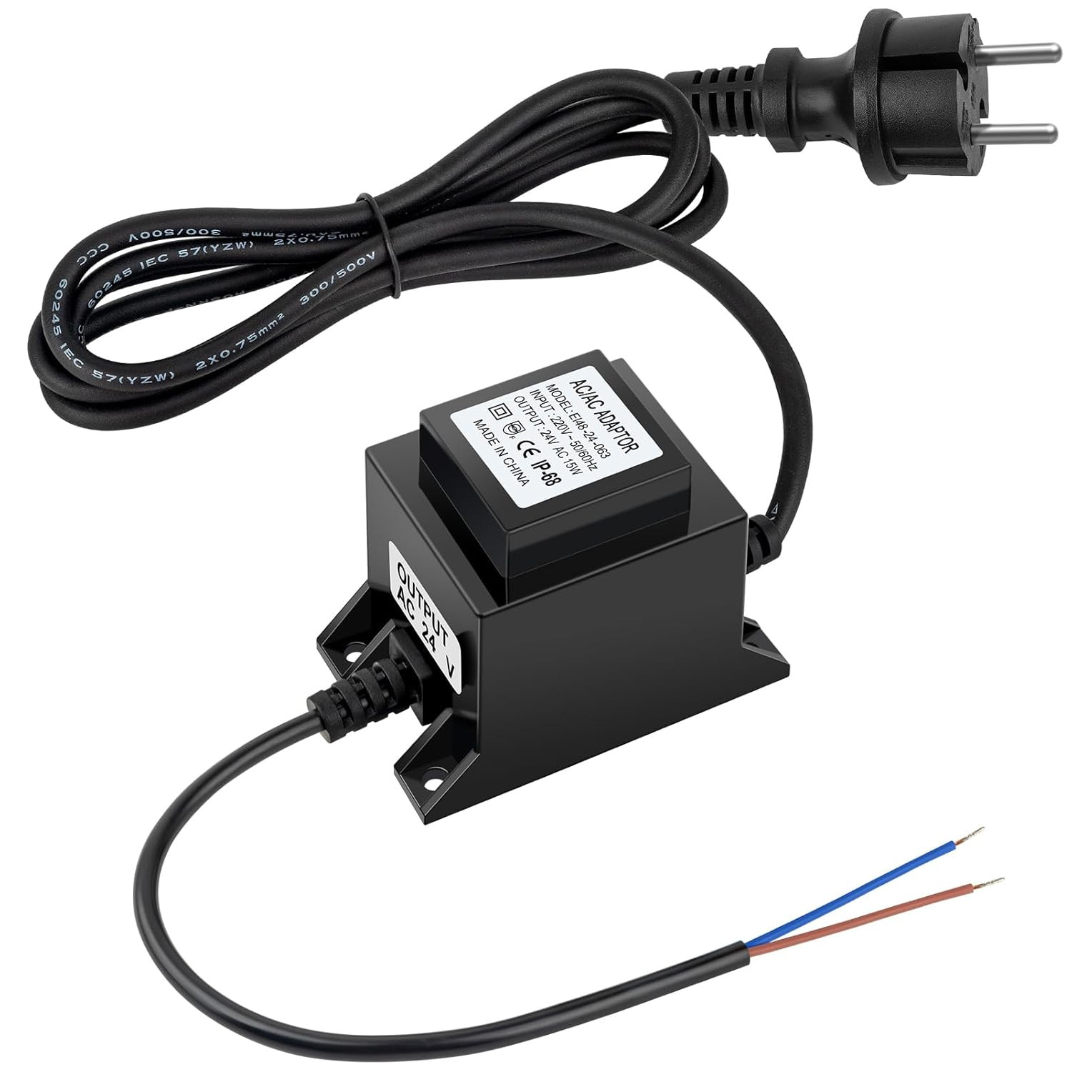 Trasformatore IP68 220V a 24V AC 15W Impermeabile per LED e Piscine