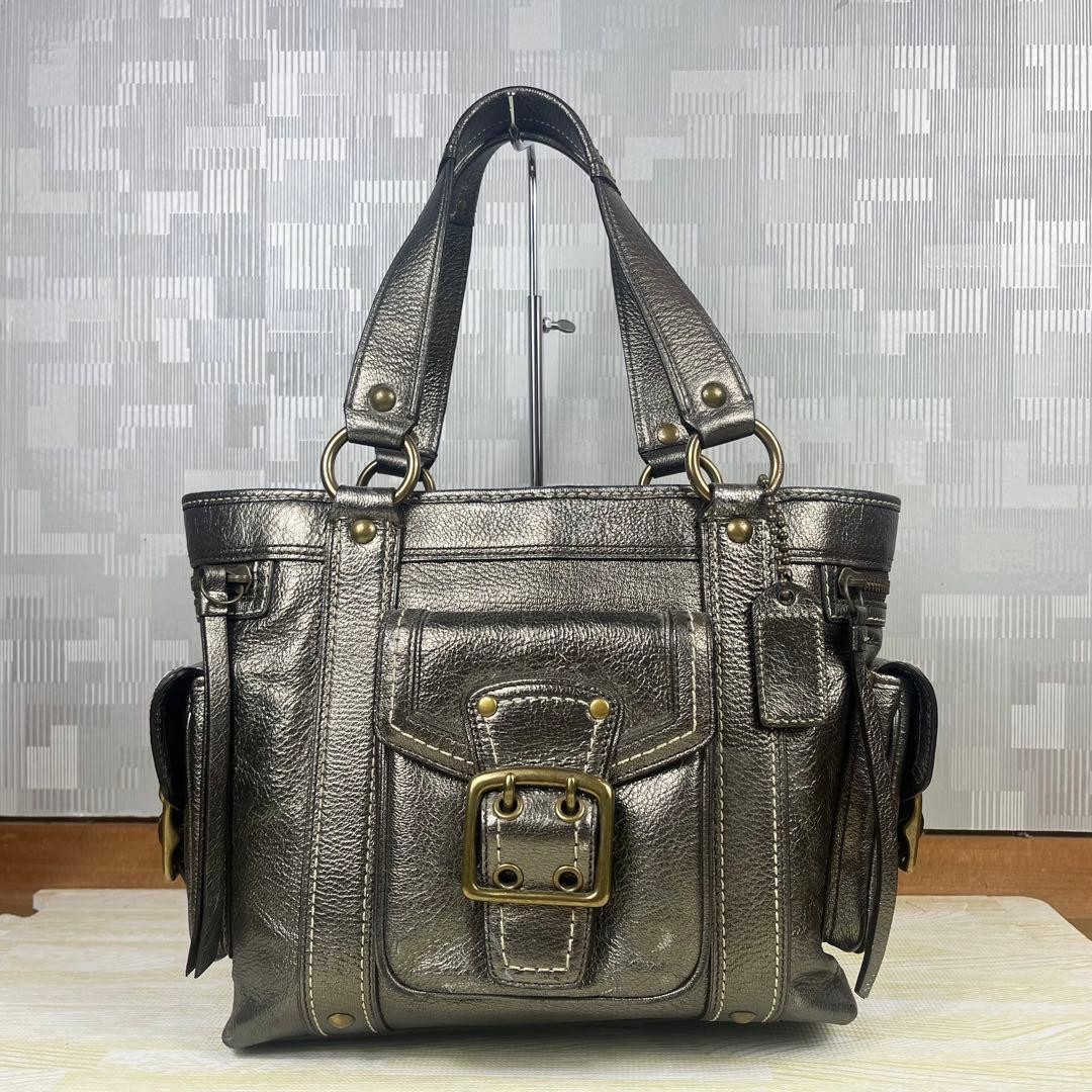 バッグ COACH Soho Signature Mini Boston Bag Coach Soho Vintage Metallic Mini Boston Bag Leather U… - Gem