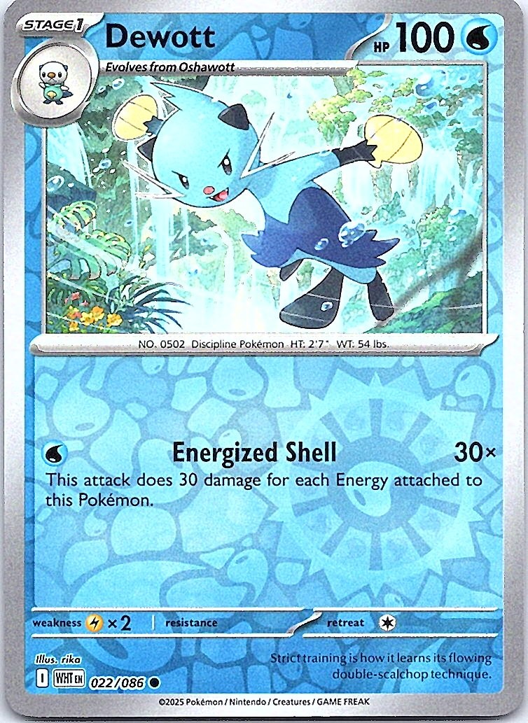 Dewott Common Water Reverse Holo SV: White Flare 022/086 NM
