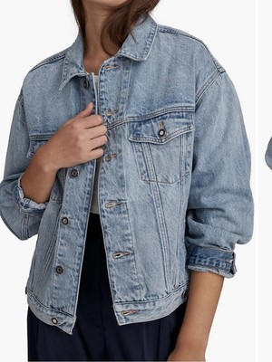 Favorite Daughter The Otto Denim Jeans Jacket  XXL Whistler Trucker New Preppy