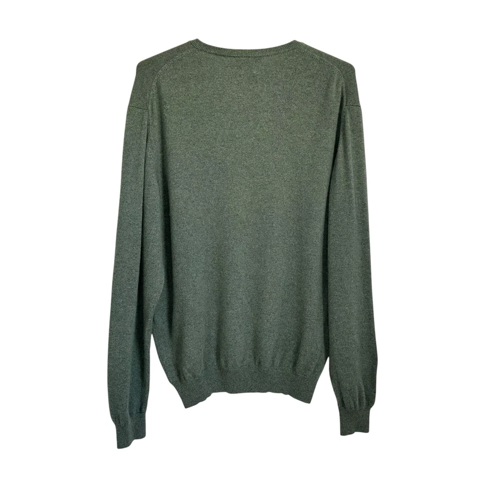 Мужской кашемировый свитер Joseph & Lyman с V-образным вырезом размер большой зеленый пуловер с длинным рукавом - Изображение 2 из 4