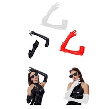 Guanti in pelle di brevetto, guanti lunghi del gomito, vestiti a guanti alla