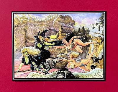 CAVEWOMAN TRADING CARD BUDD ROOT  (NM) 2.5x3.5'' RARE! Prehistoric Witches Pinup