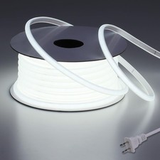 AC 110V COB LED Strip Lights Outdoor Waterproof 65.6ft, 6000K Cool White Supe...