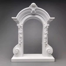 Handmade Rococo Baroque Arch Relief Sculpture, Floral Ornate Statue Home Decor