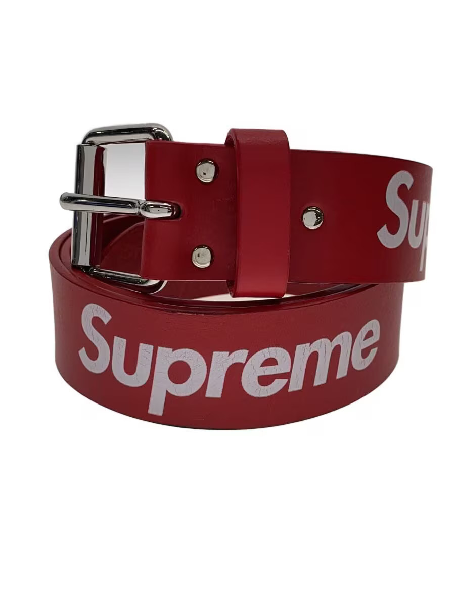 Supreme Repeat Leather Belt, Cowhide, Red, Men's | eBay