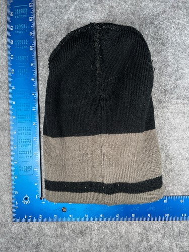 Beanie Toque Adult One Size Gray Black Knit Striped 100% Acrylic Snow Ski - Picture 6 of 6