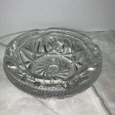 Vintage Cut Lead Crystal Pinwheel Star Pattern Ashtray — listing 2
