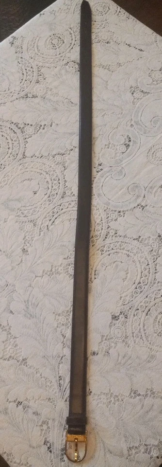 Vintage Men's Christian Dior Brown Splitleather Belt Sz 34 Gold Tone Buckle... - Image 3 of 4