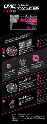 Beyblade X CX-00 Wizard Arc R4-55LO Metal Coat Black | eBay