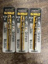 3pcs DeWalt DWA1224 Cobalt Pilot-Point Drill Bit, 3/8 In.