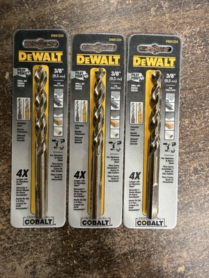 3pcs DeWalt DWA1224 Cobalt Pilot-Point Drill Bit, 3/8 In.