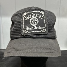 Vintage Jack Daniels Field Tester Men's Mesh Snap Back Black 80s Trucker Hat