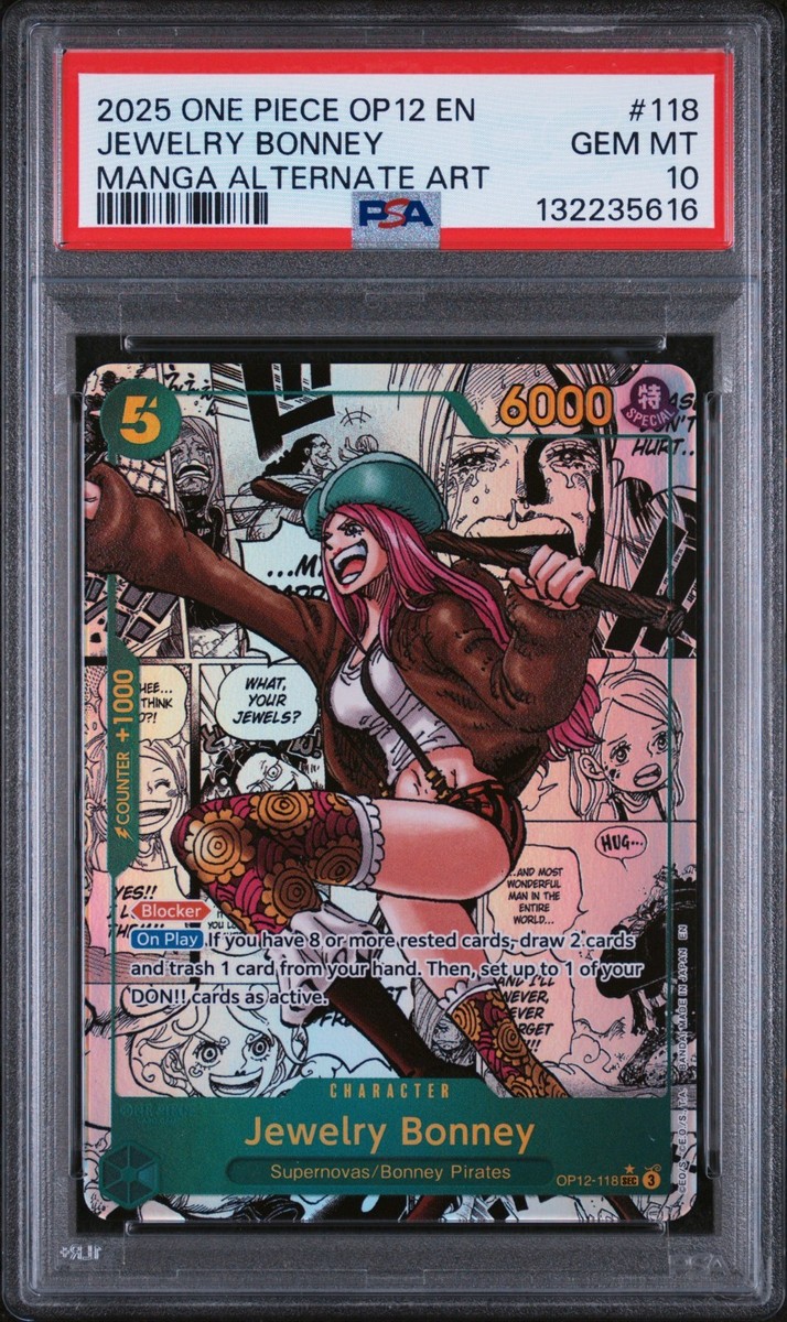 One Piece 2025 Jewelry Bonney Manga Alternate Art OP12-118 SEC PSA