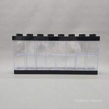 LEGO Black  Clear Storage Minifigure Display Case 15" x 7", 16 Compartments