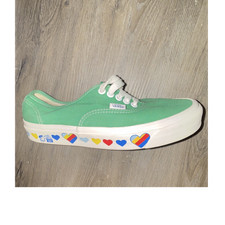 VANS Style 44 Green Hearts Canvas Sneakers Lightweight Women's Skate Shoes