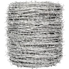 Real Barbed Wire 1320FT, 4 Point Barbed Wire Roll 18 Gauge for Crafts, Fences...