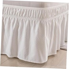 Wrap Around Bed Skirt - Ivory Queen Size Bed Skirt with 12 Inch Drop,