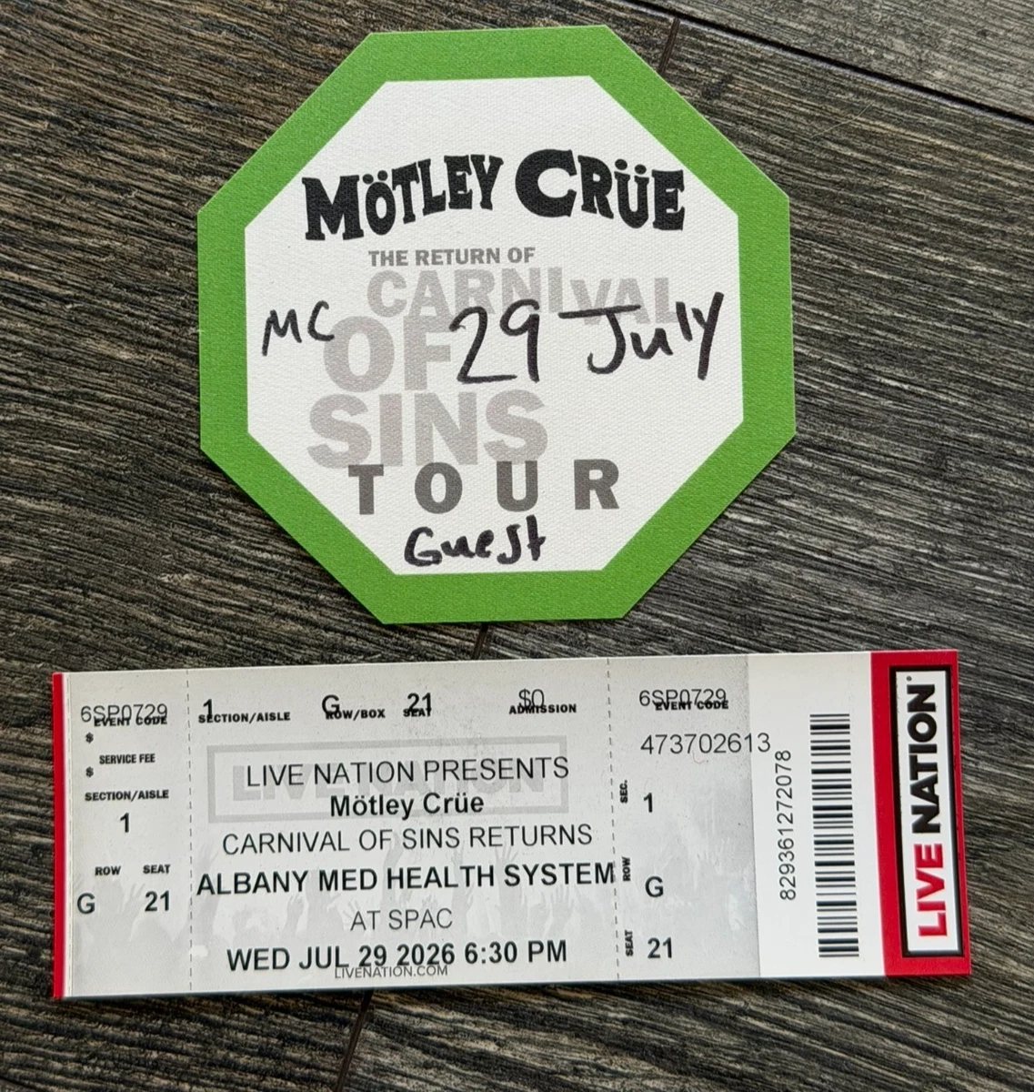 Original Mötley Crüe Concert Memorabilia for sale | eBay