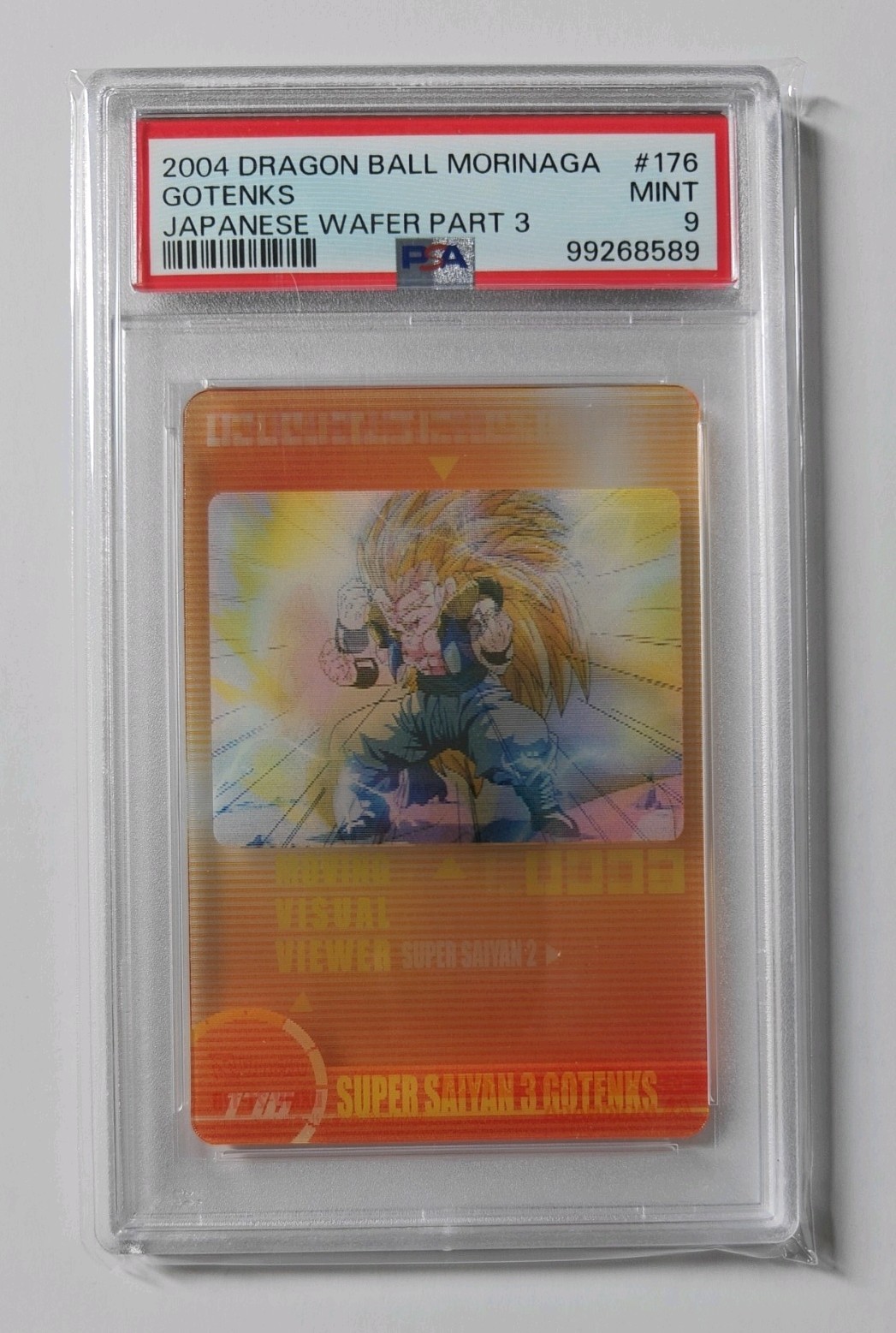 Dragon Ball Z Gotenks Super Saiyan 3 Lenticular Wafer  Morinaga PSA 9  DBZ CCG