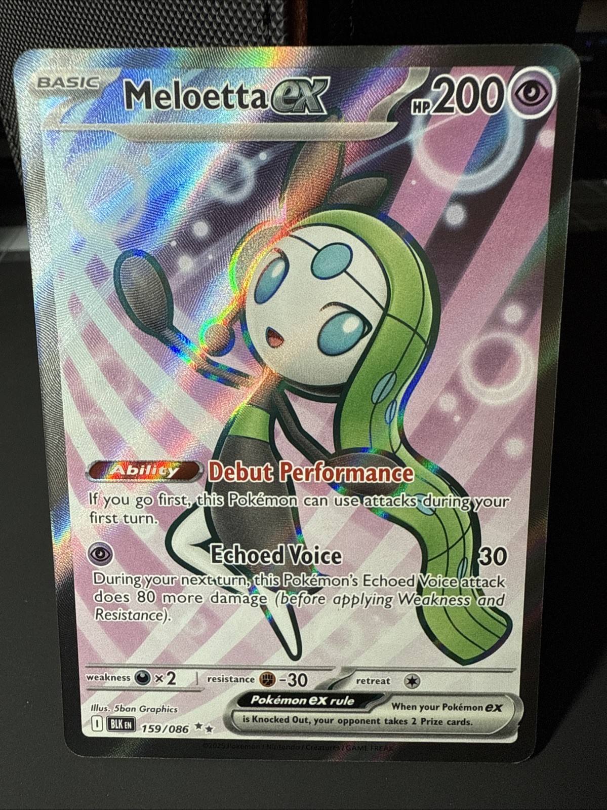 Meloetta ex 159/086 Black Bolt BLK English Pokemon Card NM