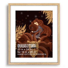 Euwazram Rustic Oak 20X24 Frame - Single Frame 20 X 24 Poster Frame Mat For