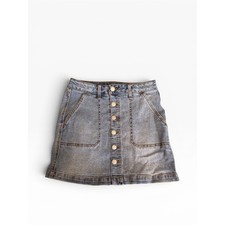 Cat  Jack Light Blue Button-Front Denim Mini Skirt