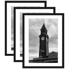 20x27 Picture Frame Set of 3, Display Pictures 16x24 with Mat or 20 x 27 Post...