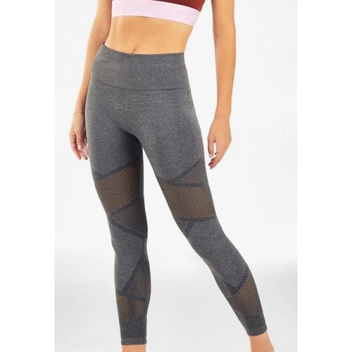 Fabletics Gray Heather Mosaic High Waisted Skinny Athletic Leggings Size L - Picture 3 of 7