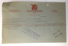 1914 Antique Sales Document Patterson Shoe Factory Minneapolis Minnesota MN