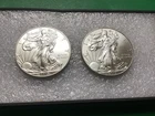 2015 AMERICAN SILVER EAGLES LOT OF 2 COINS B.U. 999 FINE SILVER/W HOLDERS