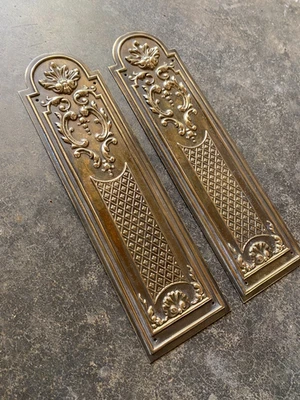 Lot 2 Anciennes plaques de propreté tôle Laiton, déco Porte - Photo 1/2