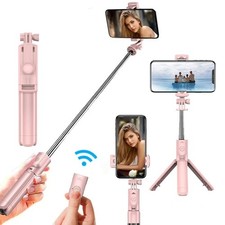 Portable Phone Tripod Stand with Wireless Selfie Stick Bluetooth Remote