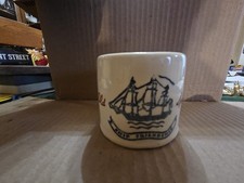 Vintage 1940's Stoneware Pottery OLD SPICE SHAVING MUG SHIP FRIENDSHIP, Shulton