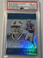 2018 Panini Illusions Josh Allen Green Rookie Endorsements Auto /10 PSA 9 Mint
