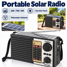 Solar Radio Portable FM/AM SW Digital Bluetooth Speaker MP3 Player Rechargeable