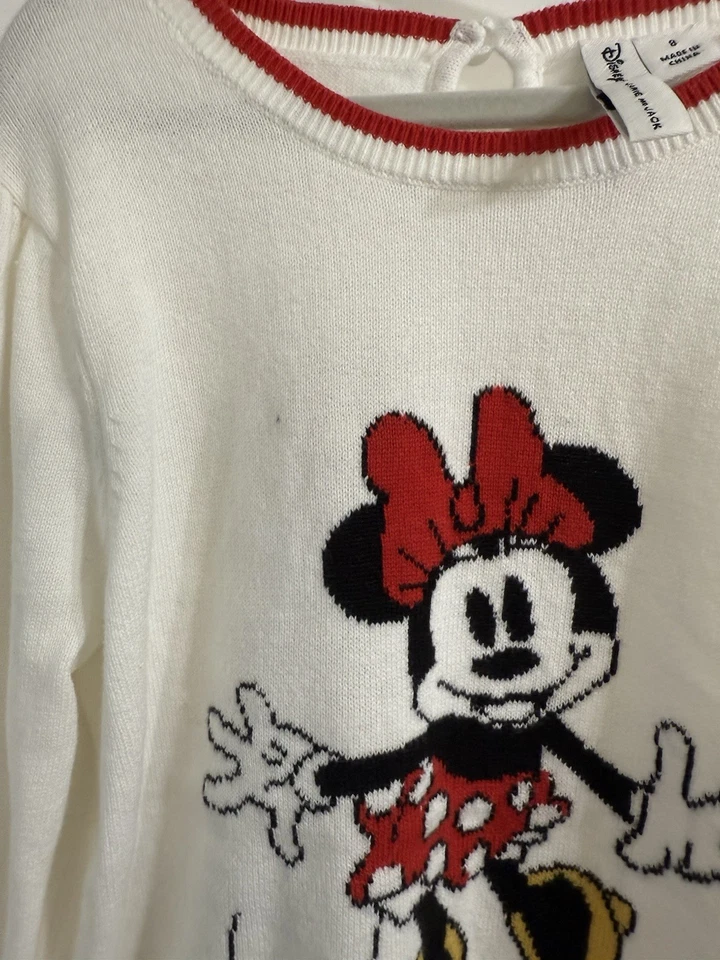 Свитер для девочек Janie And Jack Disney Minnie Mouse белый красный с оборками отделка 8 - Изображение 2 из 4