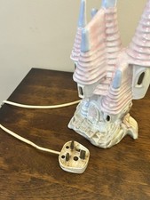 (Shelf a ) Fairytale Castle Shelf Pottery  Light Lamp  Studio Pottery pinks   
