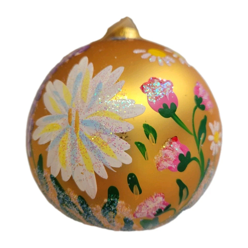 Christopher Radko 1996 Jardín Inglés Vidrio Adorno Navidad 4" Bola De Colección Foto 4 de 4