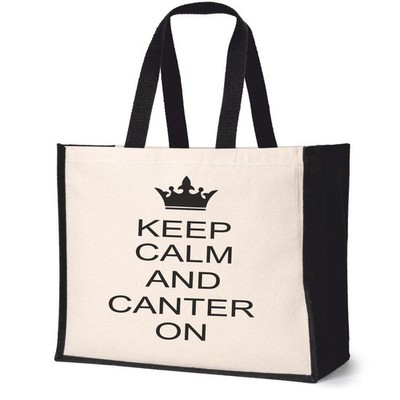 Keep Calm & Canter Tragetasche Reiten Geschenk für Damen Canvas Shopper