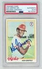 KEN GRIFFEY SR. Reds Signed 1978 Topps Baseball Card #80 PSA Auto 83091