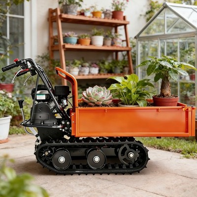 Track Barrow w/ Convertible Sides Gas Powered 208cc 6.5HP 660lb Loading Capacity